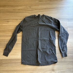 Comfort Colors Charcoal Long Sleeve Tee Size Small Heavyweight vintage wash